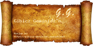 Gibicz Geminián névjegykártya